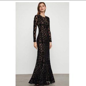 BCBGMaxAzria Black Velvet Lace Gown